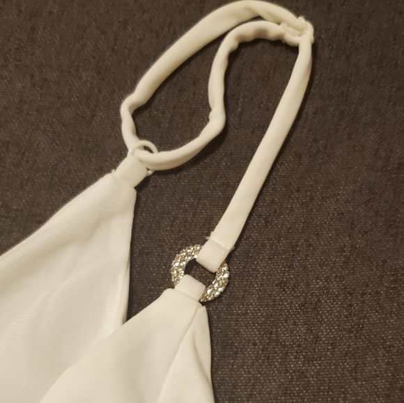 NWT INC Twisted Tie Front White Tank Top - Picture 7 of 8
